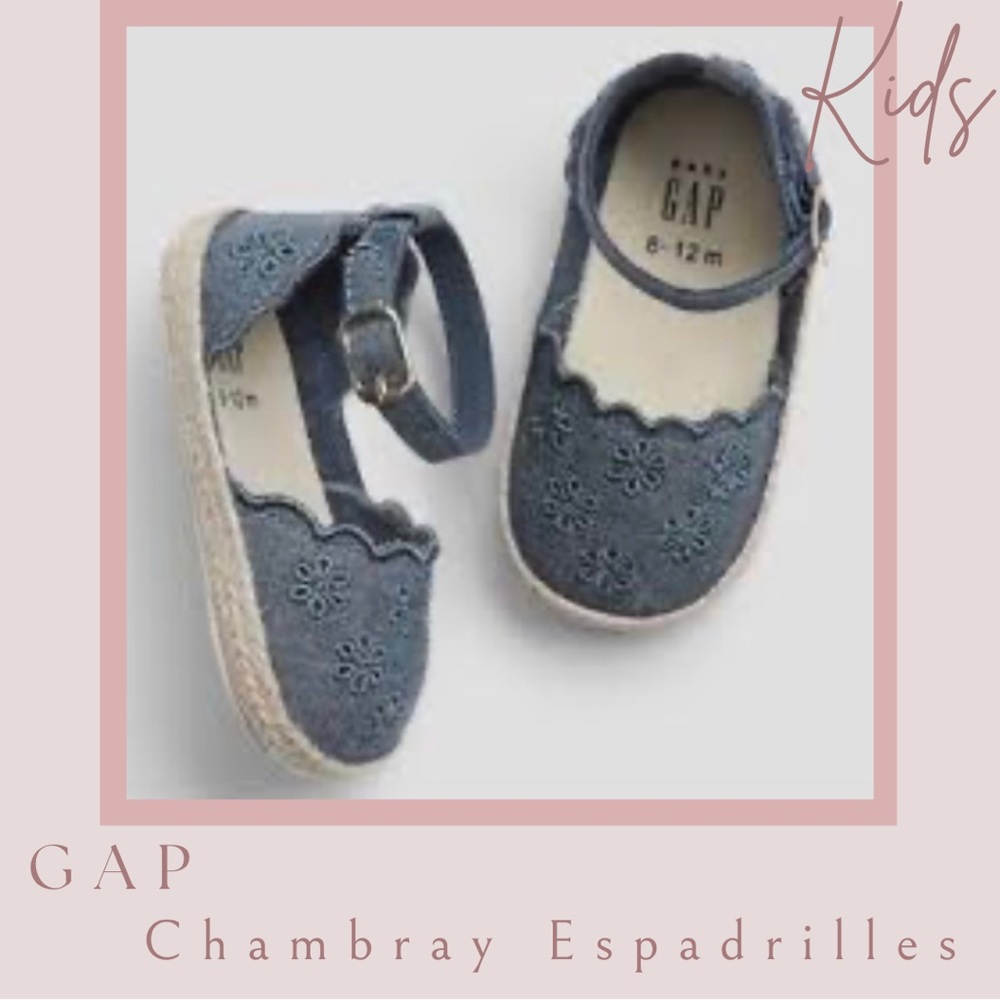 2 for $10/Gap Blue Chambray Eyelet Espadrilles